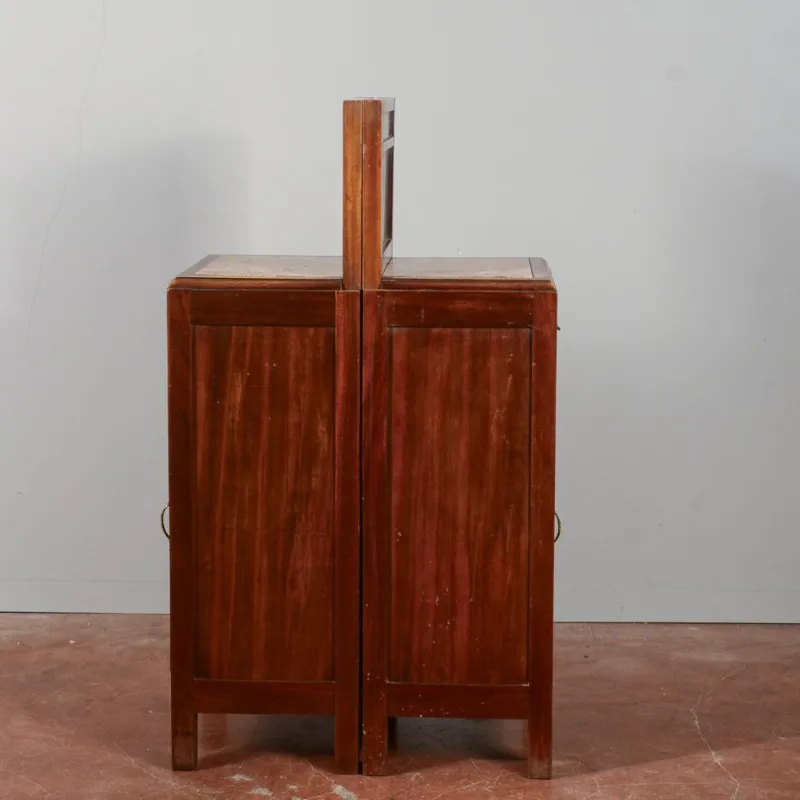 Pamono Mahogany Bedside Tables with Liberty Tops, Set of 2> Nightstands