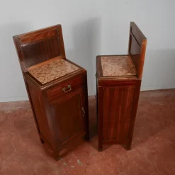 Pamono Mahogany Bedside Tables with Liberty Tops, Set of 2><noscript><img width=