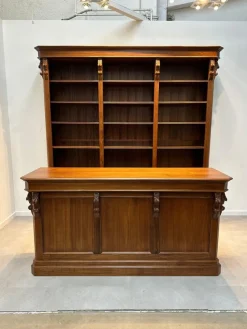 Online Pamono Mahogany Bookcase with Carved Details