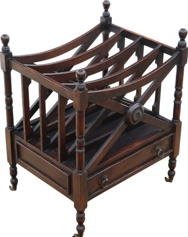Pamono Mahogany Canterbury Magazine Rack> Magazine Racks