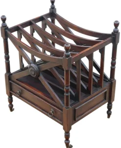 Pamono Mahogany Canterbury Magazine Rack> Magazine Racks