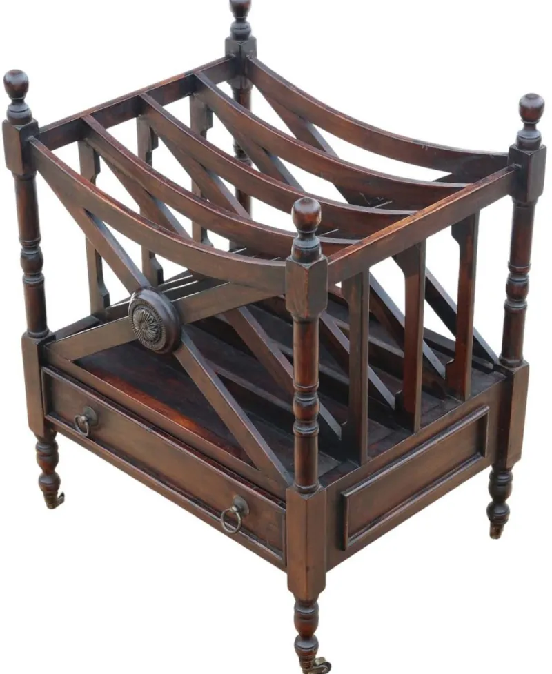 Pamono Mahogany Canterbury Magazine Rack> Magazine Racks