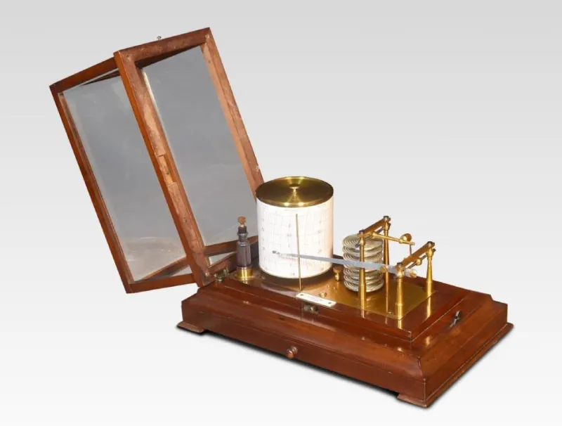 Pamono Mahogany Cased Barograph by R. Stewart, 1890s> Cabinets & Wardrobes