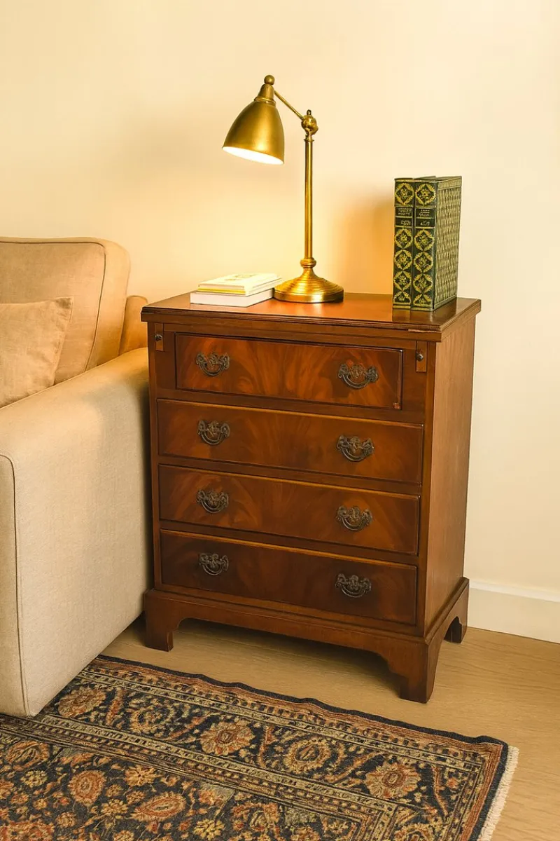 Online Pamono Mahogany Chest of Drawers with Hidden Writing Desk from Burton Reproductions, England, 1970s