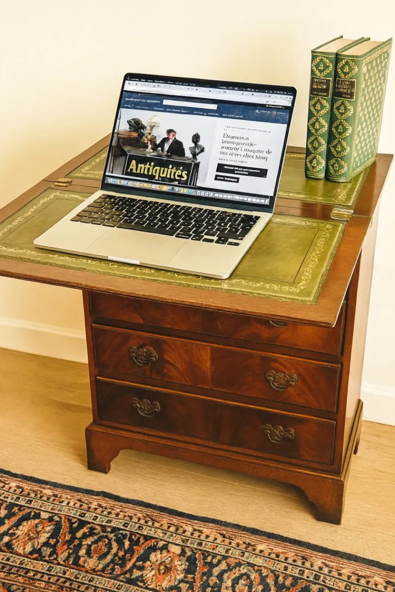 Online Pamono Mahogany Chest of Drawers with Hidden Writing Desk from Burton Reproductions, England, 1970s