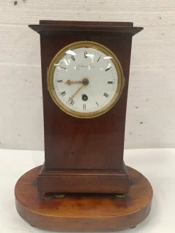 Pamono Mahogany Clock with Wire Movement, 19th Century><noscript><img width=