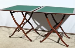 Pamono Mahogany Games Tables by H.J. Linton, 1920, Set of 2><noscript><img width=