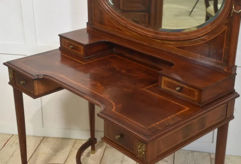 Pamono Mahogany Inlaid Dressing Table, 1890s> Dressing Tables