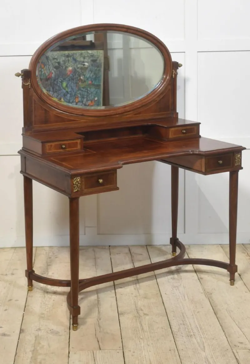 Pamono Mahogany Inlaid Dressing Table, 1890s> Dressing Tables