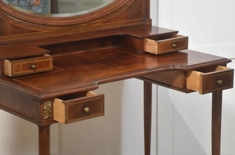 Pamono Mahogany Inlaid Dressing Table, 1890s> Dressing Tables
