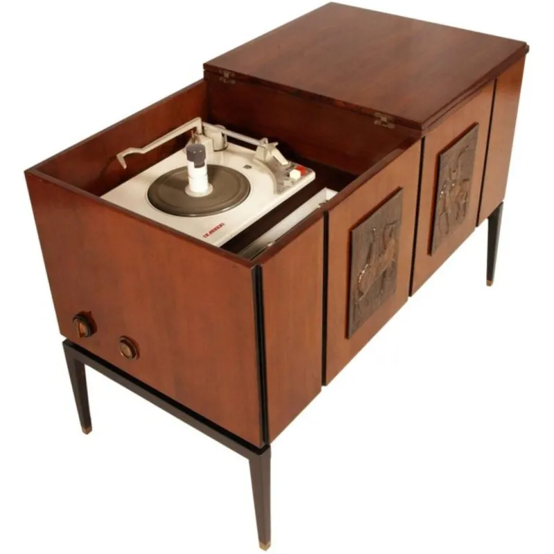 Pamono Mahogany Radio, TV & Record Player, 1970s> Electronics
