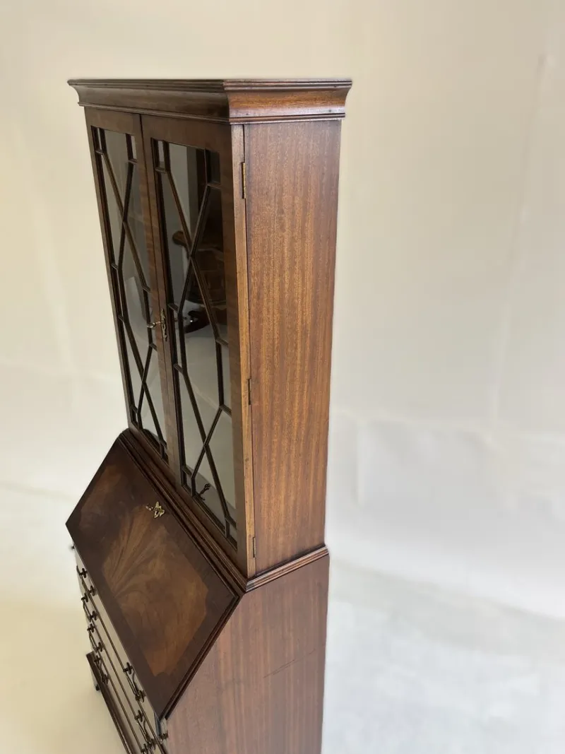 Sale Pamono Mahogany Secretaire by Reprodux Bevan Funnell Ltd., 1960s