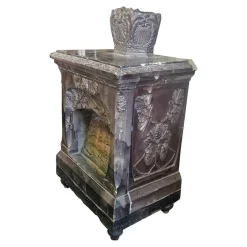 Pamono Majolica Stove, Late 19th Century - Early 20th Century> Fireplaces And Mantels