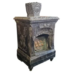 Pamono Majolica Stove, Late 19th Century - Early 20th Century> Fireplaces And Mantels