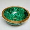 Pamono Malachite Bowl with Brass Rim, 1970s