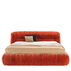 Pamono Mambo Orange Velvet Bed by Lorenza Bozzoli> Seating|Beds & Bedroom Sets