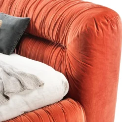 Pamono Mambo Orange Velvet Bed by Lorenza Bozzoli> Seating|Beds & Bedroom Sets