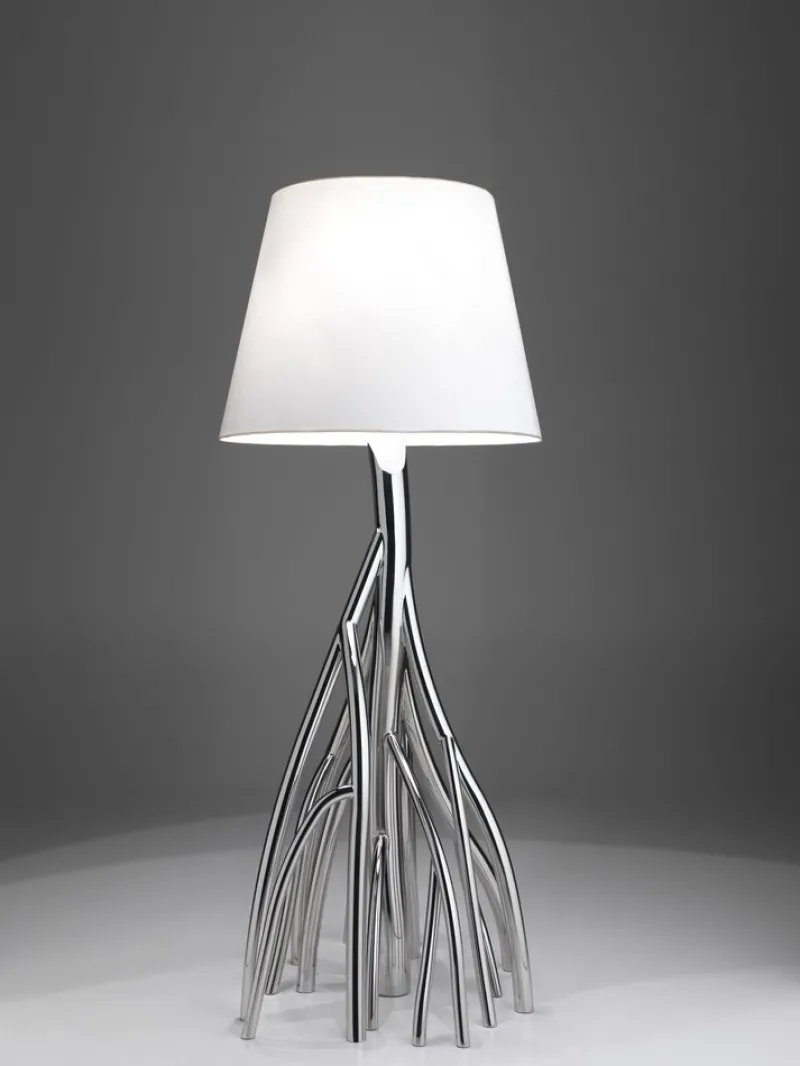 Outlet Pamono Mangrovia Floor Lamp in Colored Stainless Steel and Linen by Barberini & Gunnell