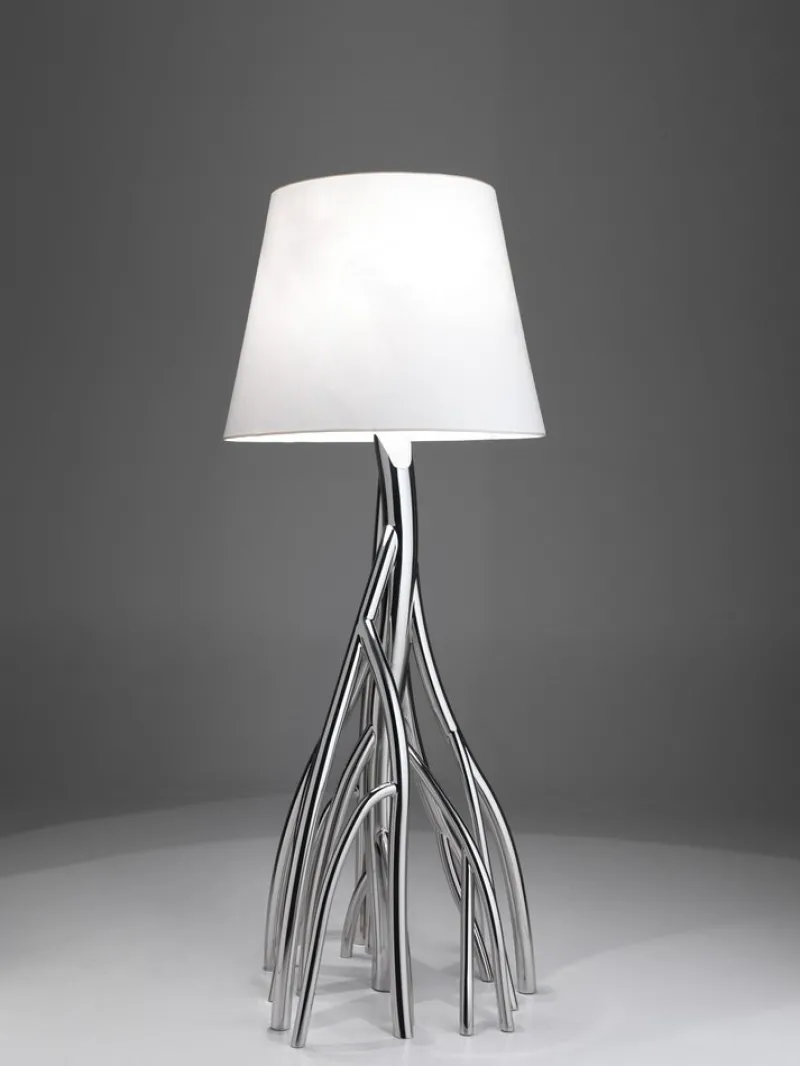 Outlet Pamono Mangrovia Floor Lamp in Colored Stainless Steel and Linen by Barberini & Gunnell