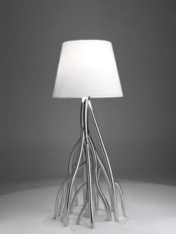 Outlet Pamono Mangrovia Floor Lamp in Colored Stainless Steel and Linen by Barberini & Gunnell