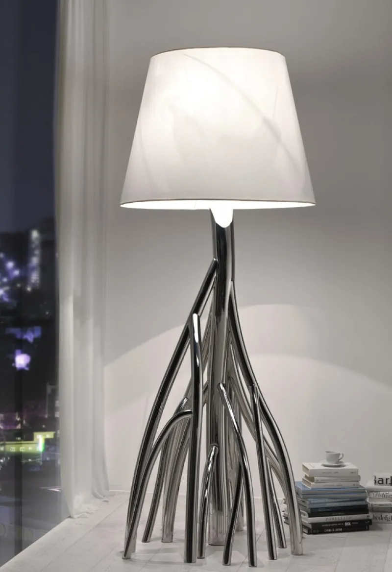 Outlet Pamono Mangrovia Floor Lamp in Colored Stainless Steel and Linen by Barberini & Gunnell
