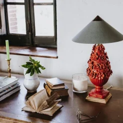 Clearance Pamono Manises Flora Rojo Bermellón Lamp by Can Betelgeuse Studio