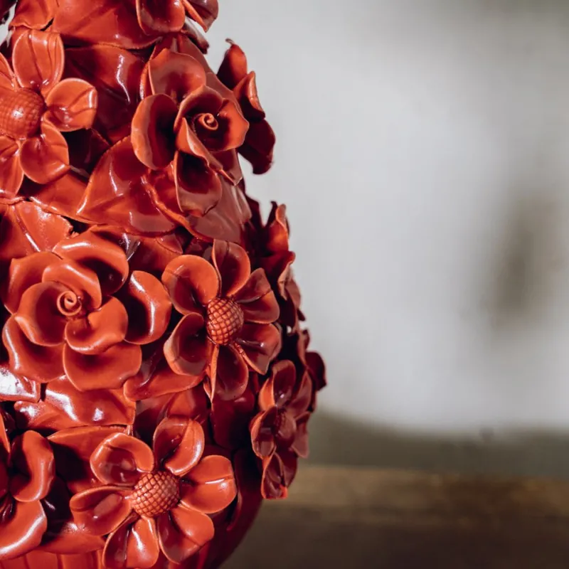 Clearance Pamono Manises Flora Rojo Bermellón Lamp by Can Betelgeuse Studio