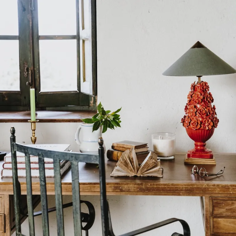 Clearance Pamono Manises Flora Rojo Bermellón Lamp by Can Betelgeuse Studio
