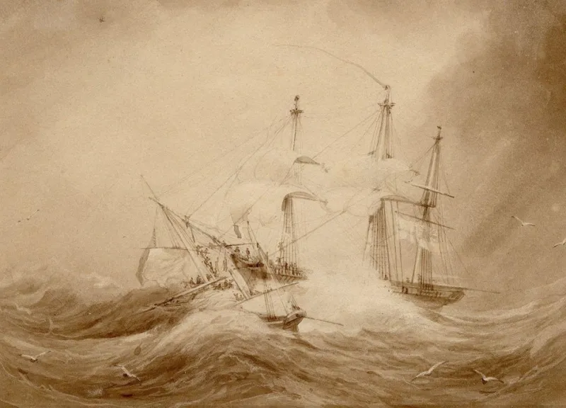 Pamono Manner of George Chambers Snr OWS, Shipwreck, Early 19th Century, Watercolour
