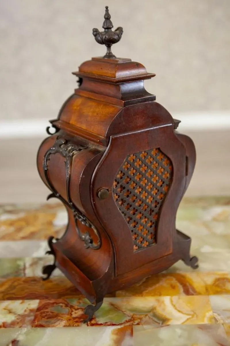 Pamono Mantel Clock in Walnut Case from Lenzkirch, 1890s> Clocks