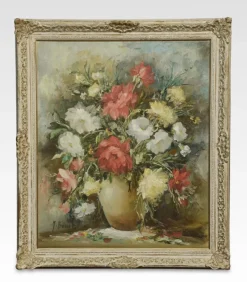 Pamono Manuela Bonati, Still Life of Flowers, 1890s, Oil on Canvas, Framed