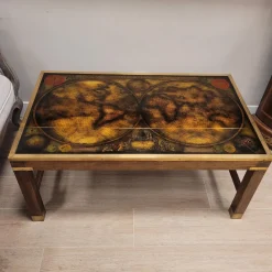 Pamono Map Coffee Table from Maison Jansen, France, 1970s><noscript><img width=