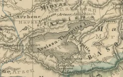 Pamono Map of Crossroads from Albania to Assyria, 1880> Wall Decor
