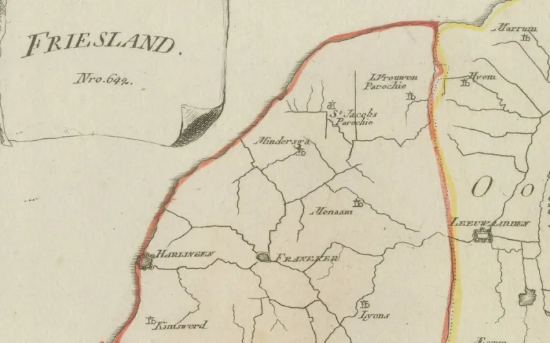 Pamono Map of Friesland Province by Von Reilly, 1791> Wall Decor