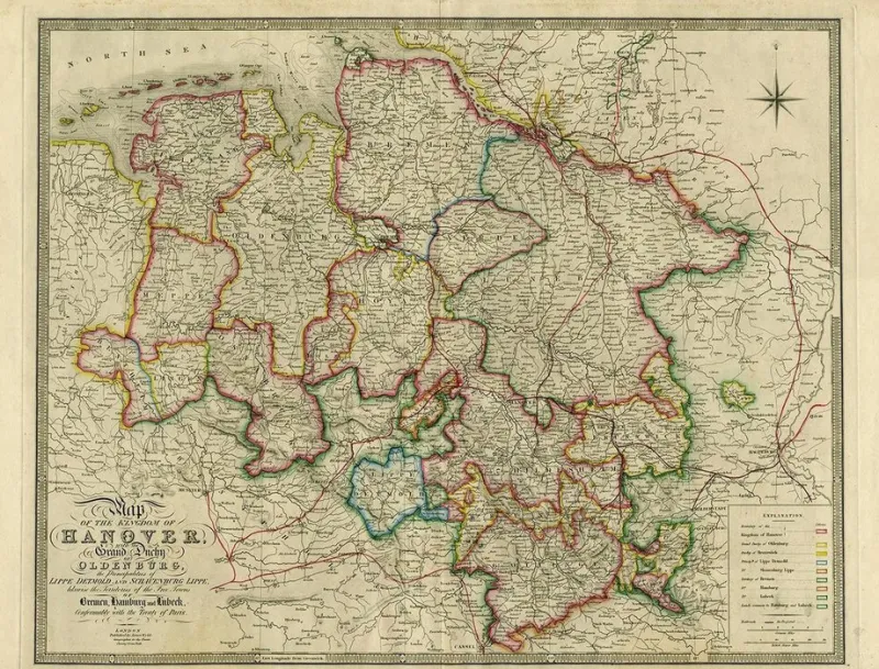 Discount Pamono Map of Northern Germany, 1854