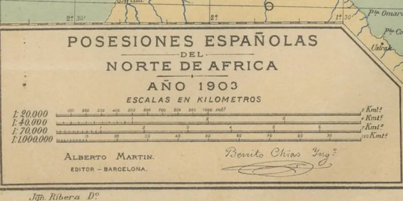Pamono Map of Spanish Possessions in North Africa, 1903> Wall Decor
