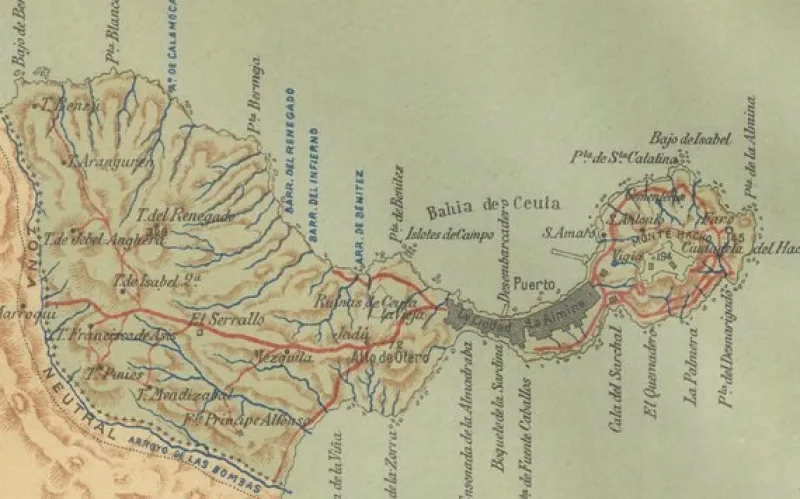Pamono Map of Spanish Possessions in North Africa, 1903> Wall Decor