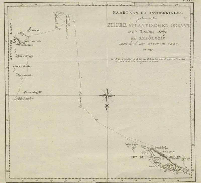 Outlet Pamono Map of the Southern Georgia and the Sandwich Islands after Capt Cook, 1803