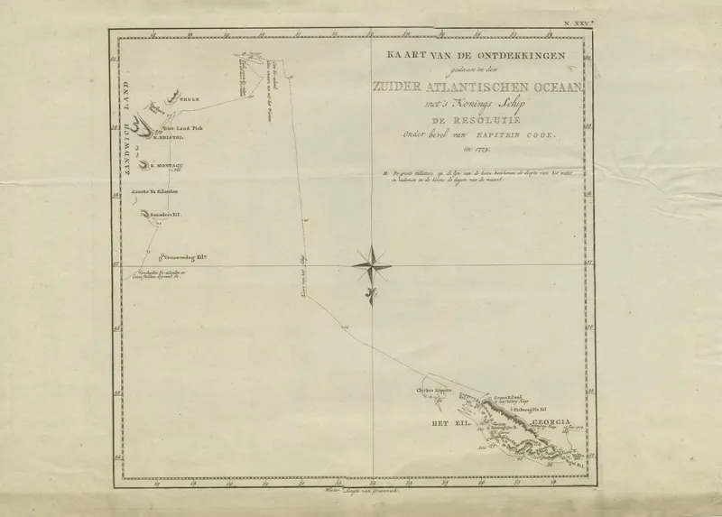 Outlet Pamono Map of the Southern Georgia and the Sandwich Islands after Capt Cook, 1803