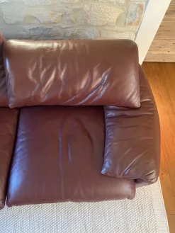 Pamono Maralunga Sofa and Armchairs in Burgundy Leather by Vico Magistretti for Cassina, 2000s, Set of 3