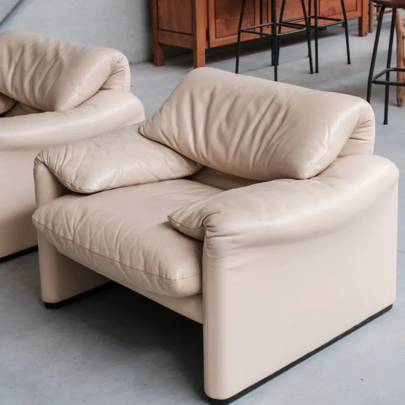Pamono Maralunga Sofas and Armchairs by Vico Magisretti for Cassina, 1990s, Set of 5> Living Room Sets