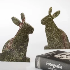 Clearance Pamono Marble and Steel Bunny Bookends by Alessandra Grasso, Set of 2