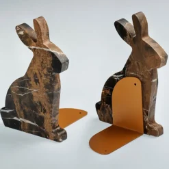Pamono Marble and Steel Bunny Bookends by Alessandra Grasso, Set of 2><noscript><img width=