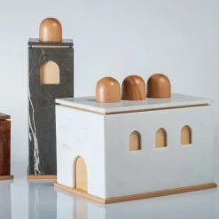 New Pamono Marble and Wood Quba Box by Gabriele D'angelo for Kimano