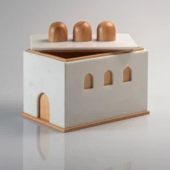 New Pamono Marble and Wood Quba Box by Gabriele D'angelo for Kimano