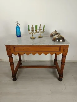 Pamono Marble Butchers Table, 1890s><noscript><img width=