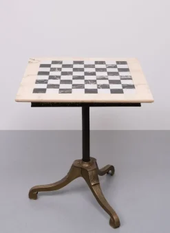 Pamono Marble Chest Board on Brass Stand, 1970s> Game Tables