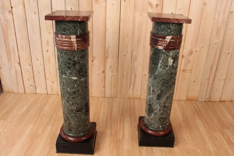 Pamono Marble Columns, Set of 2> Pedestals And Columns