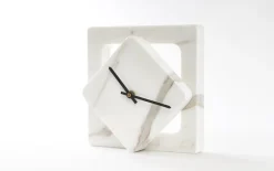 Best Pamono Marble One Cut Table Clock by Moreno Ratti
