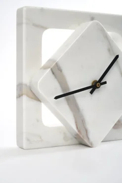 Best Pamono Marble One Cut Table Clock by Moreno Ratti